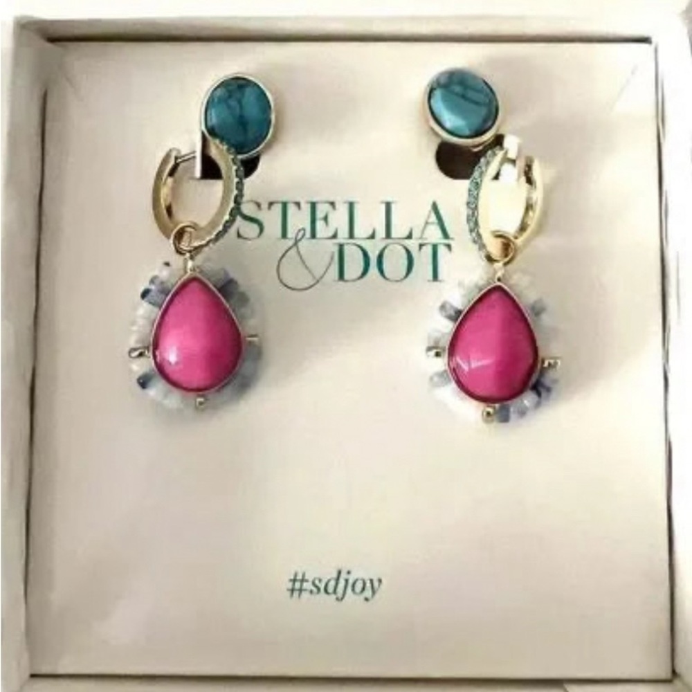 Stella&Dot Pink Drop Eartings